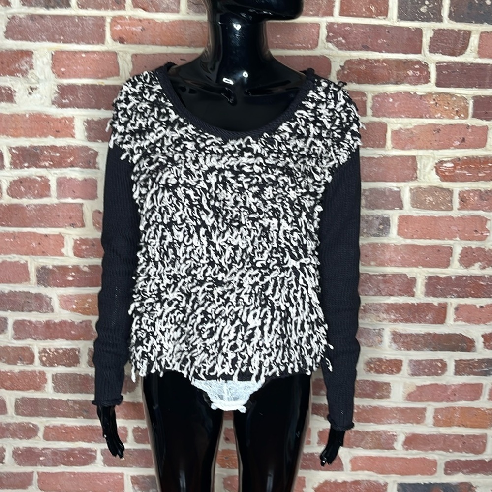 Fun Anthropologie Plenty by Tracy Reece Sweater in Black and White Size Small - Picture 4 of 4